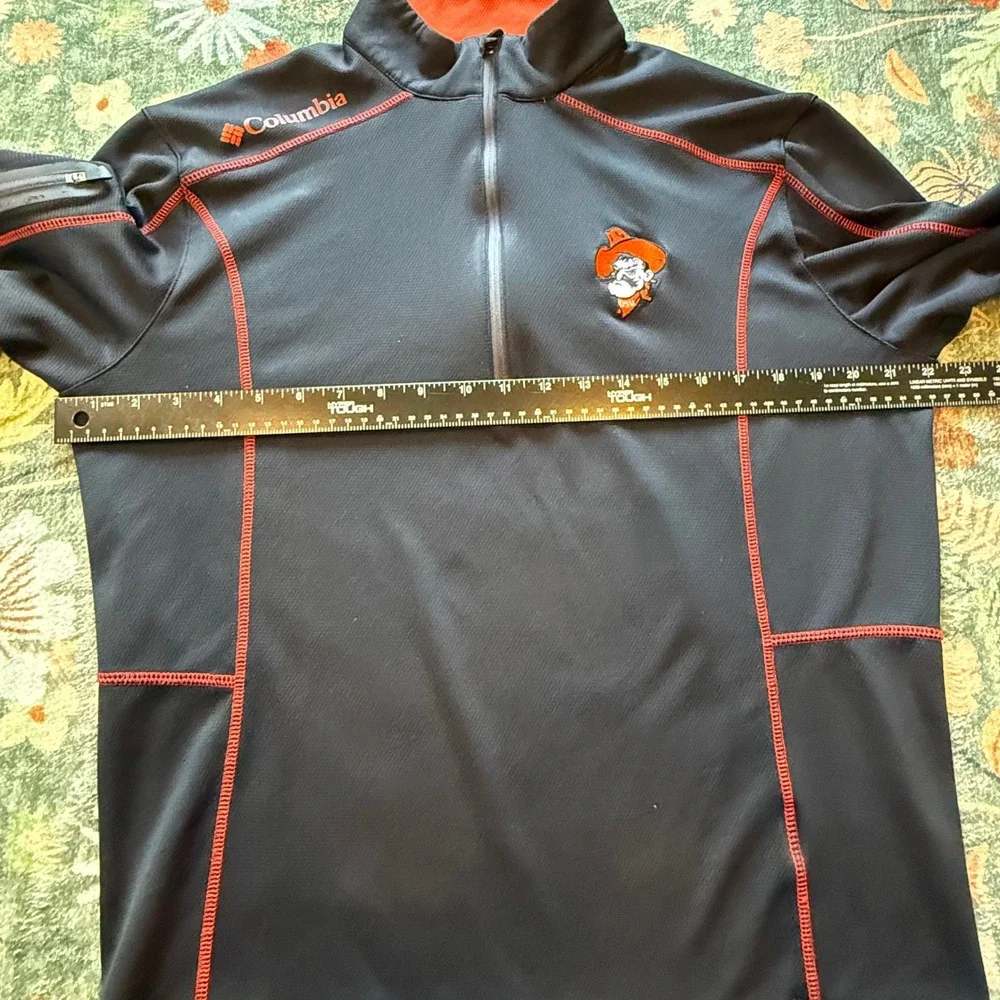 Columbia‎ Golf Mens OSU Cowboys Quarter Zip Pullover Black Orange Omni-Wick M